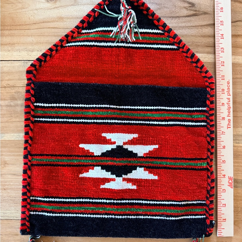 Handmade Tribal Wool Wall Pocket Organizer Ethnic Southwestern Decor - Picture 10 of 10